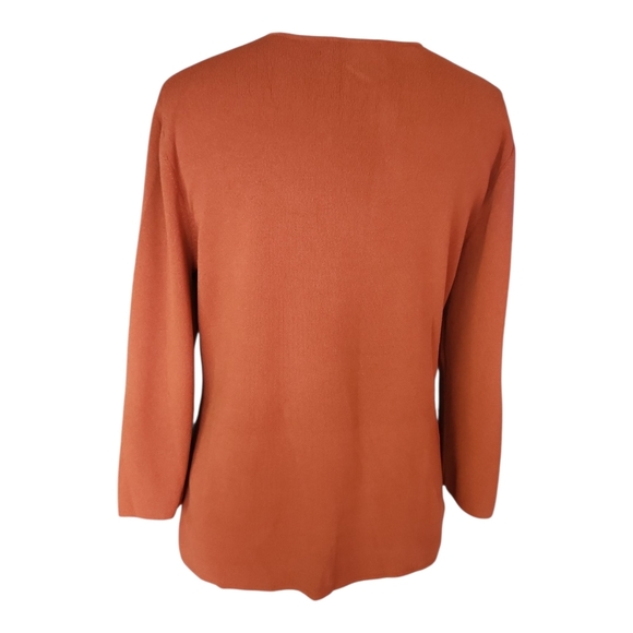 Cable & Gauge Women’s Sweater Top XL Rust Orange Square Neck Viscose - Picture 3 of 5